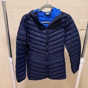 Lands' End Women's Wanderweight Packable Down Hooded Jacket size small 6-8